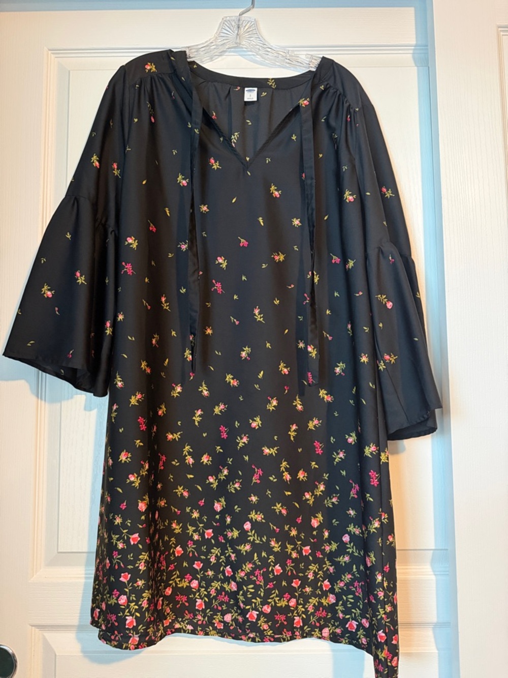 Old Navy Black Floral Dress SZ L